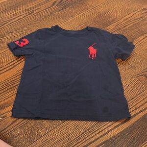 Polo by Ralph Lauren Navy Tee with Red Emblem